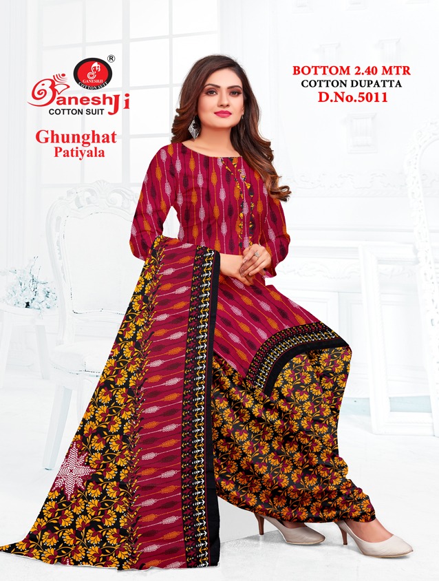 Ghunghat Vol 5 By Ganeshji Printed Cotton Dress Material Catalog